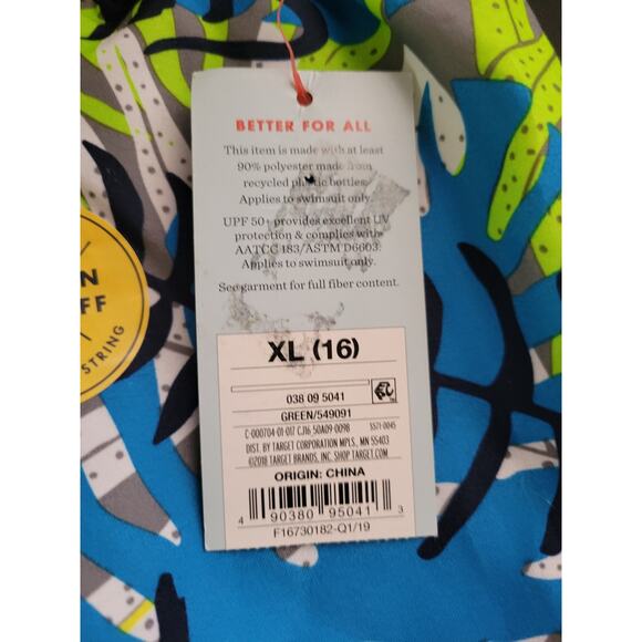 Cat & jack Xl 16 Dinosaur Bathing Suit Swim Bottoms green,blue - Picture 6 of 7